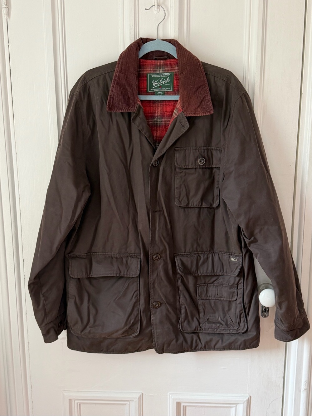 Men’s Woolrich Vintage Brown Canvas Field/Chore/ Barn/ Utility Button Up Jacket